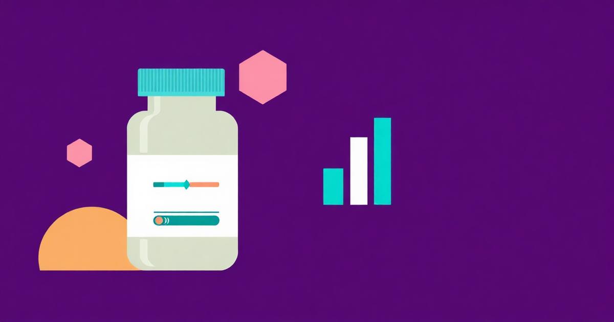 Branded graphic of a supplement bottle beside a participant survey scale and a rising evidence bar chart